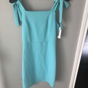 Blue tie strap dress